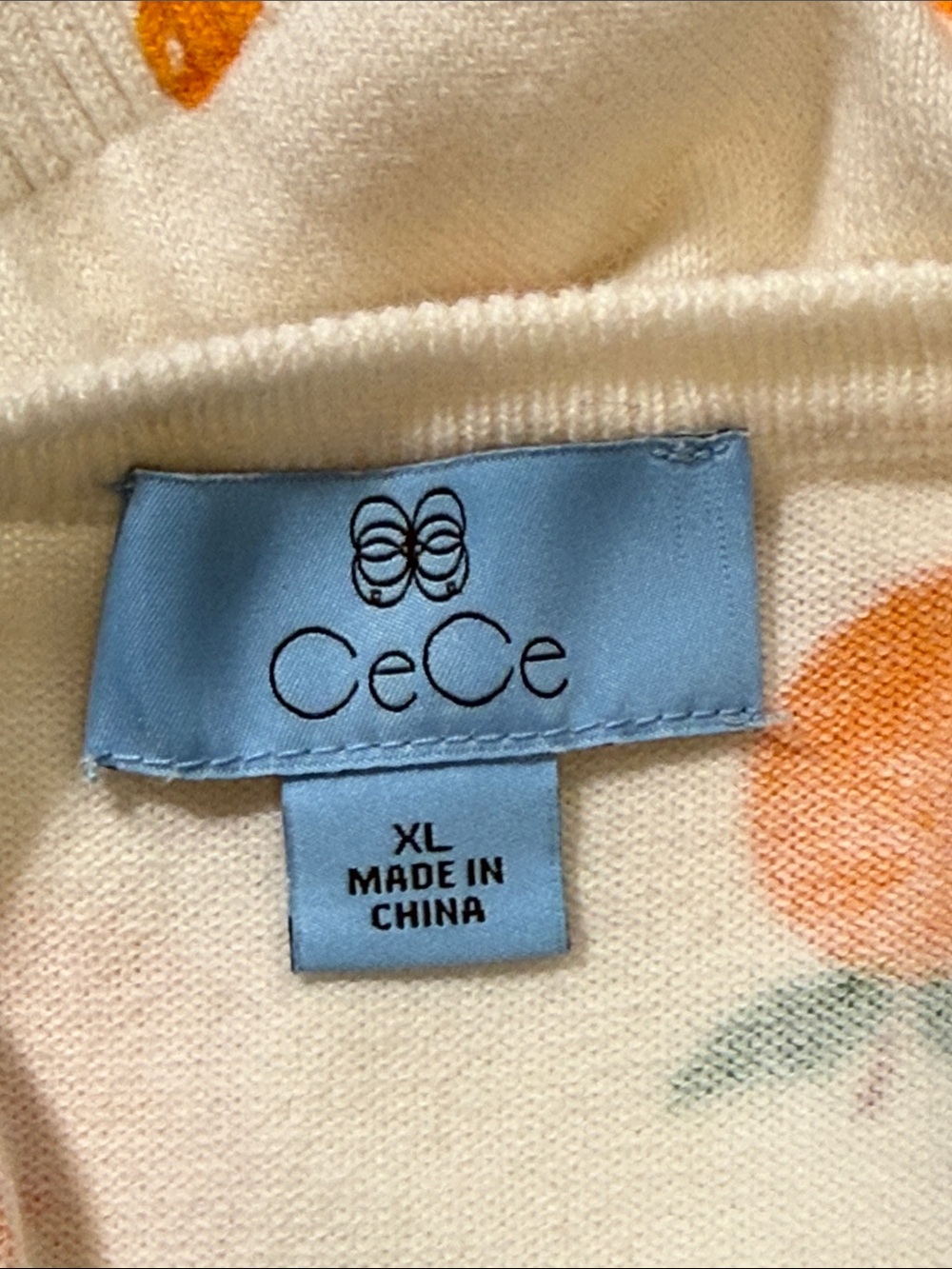 CeCe Orange Print Top - Picture 4 of 5